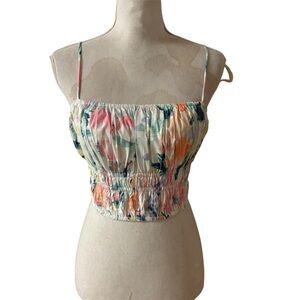 Floral Smocked Crop Top